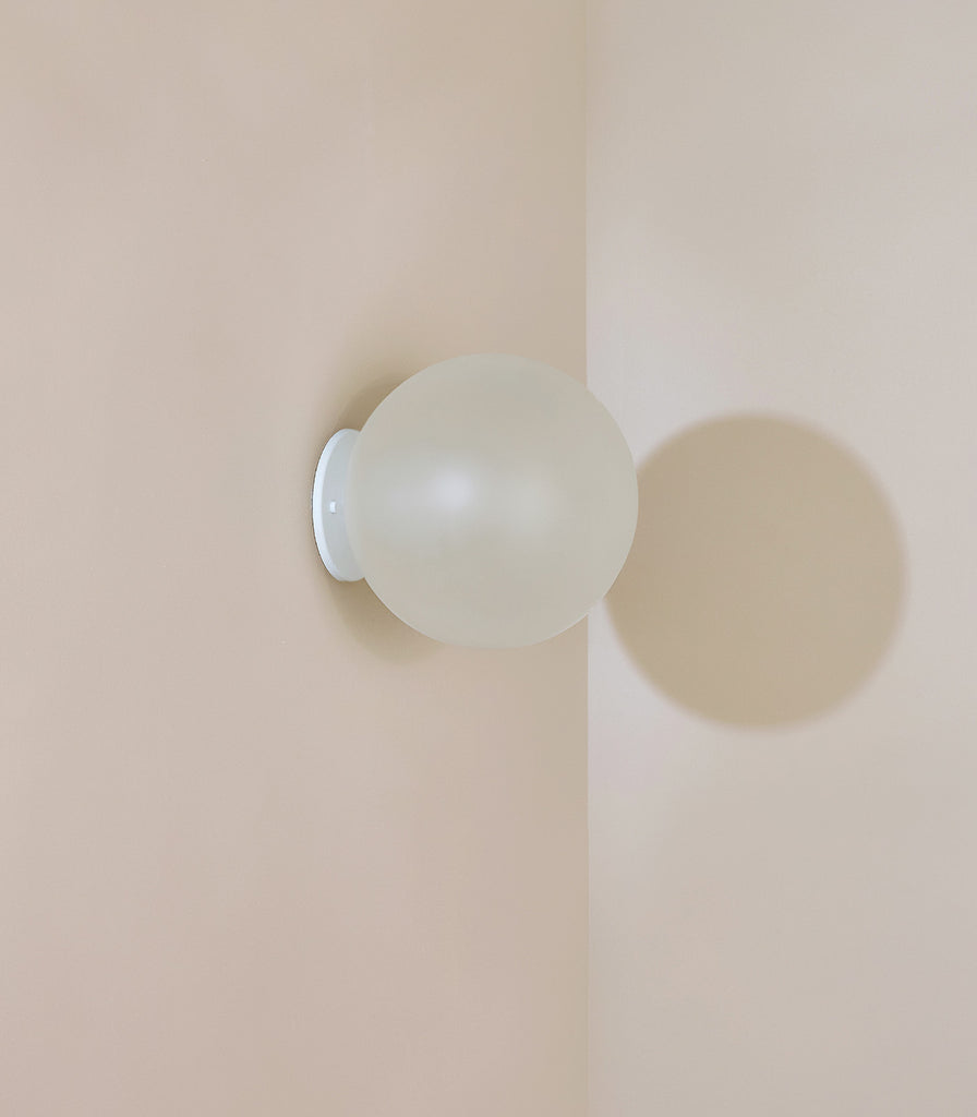 Marz Designs Orb Surface Wall Light in Large/White Satin 