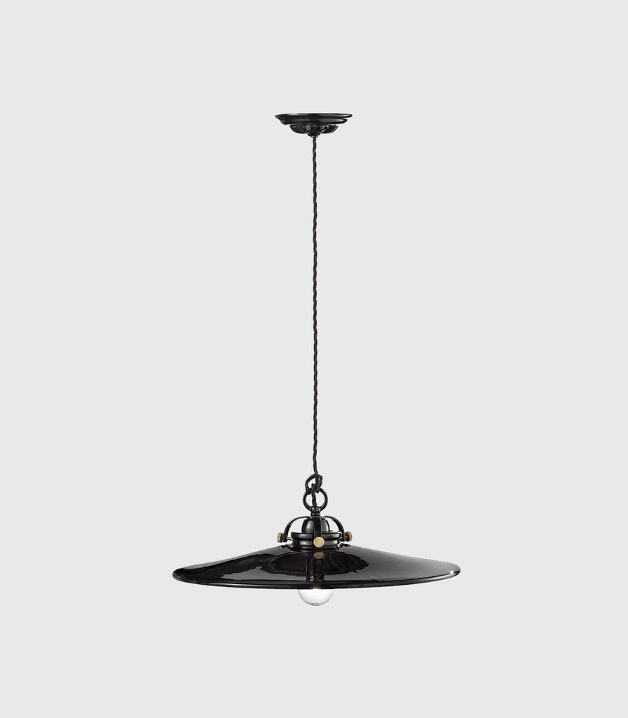Ferroluce B&W Classic Pendant Light in Glazed Black/ Large