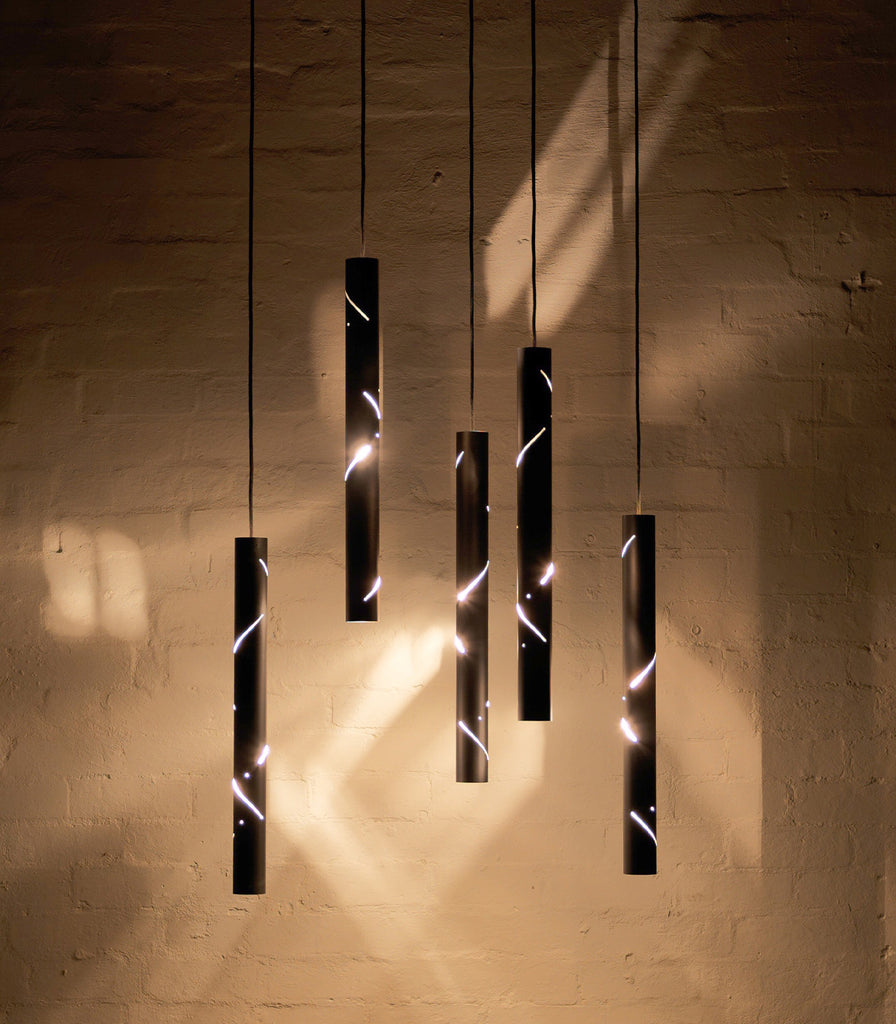 Ilanel Black Rain Pendant Light featured within interior space