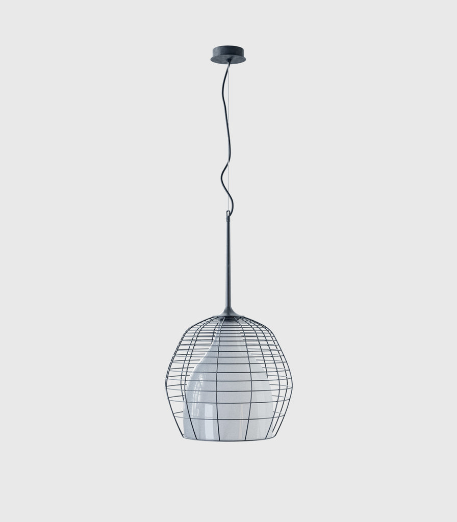 Lodes Cage Pendant Light in Large/Black/White