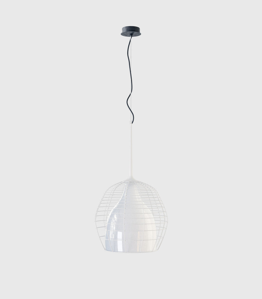 Lodes Cage Pendant Light in Large/White/White