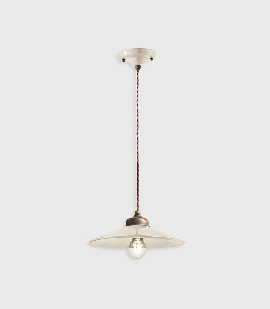 Ferroluce Colours Pendant Light in Cream/ Small