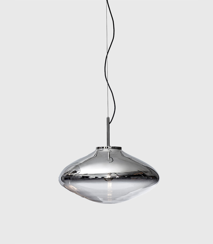 Bomma Disc Glass Pendant Light in Silver/Silver