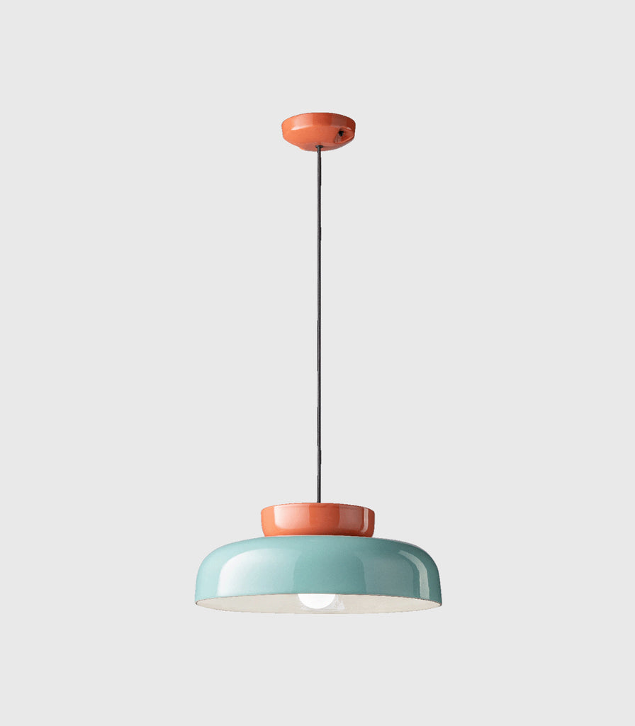 Ferroluce Maracanà Pendant Light in Light Blue/Orange/2