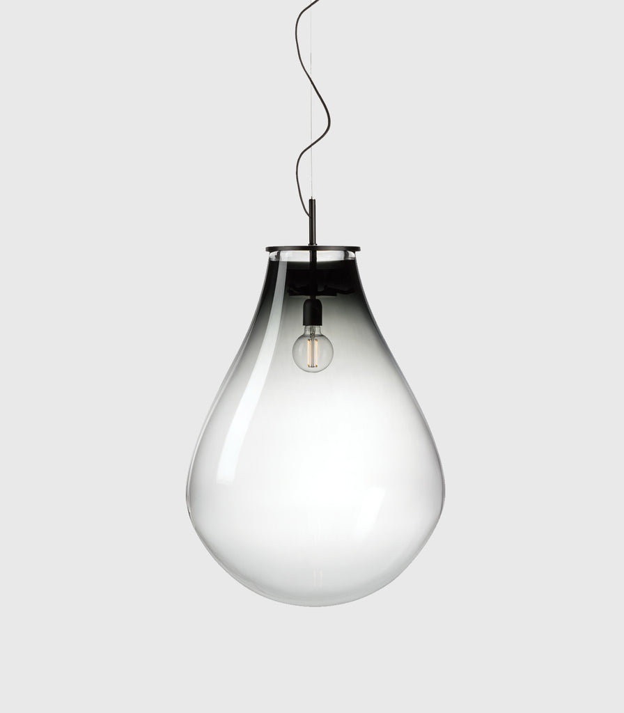 Bomma Tim Black Pendant Light in Large/ Smoke Grey