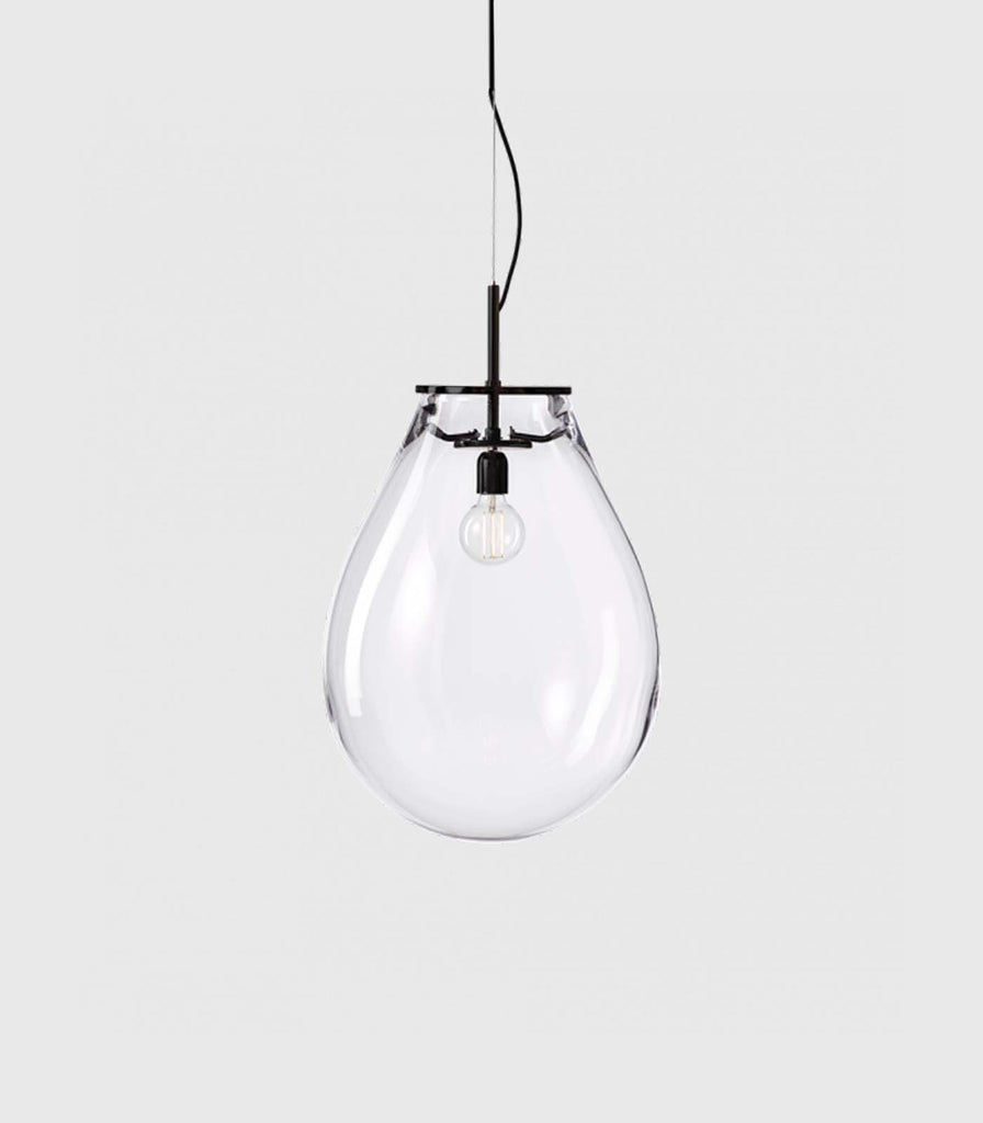 Bomma Tim Black Pendant Light in Medium/ Clear