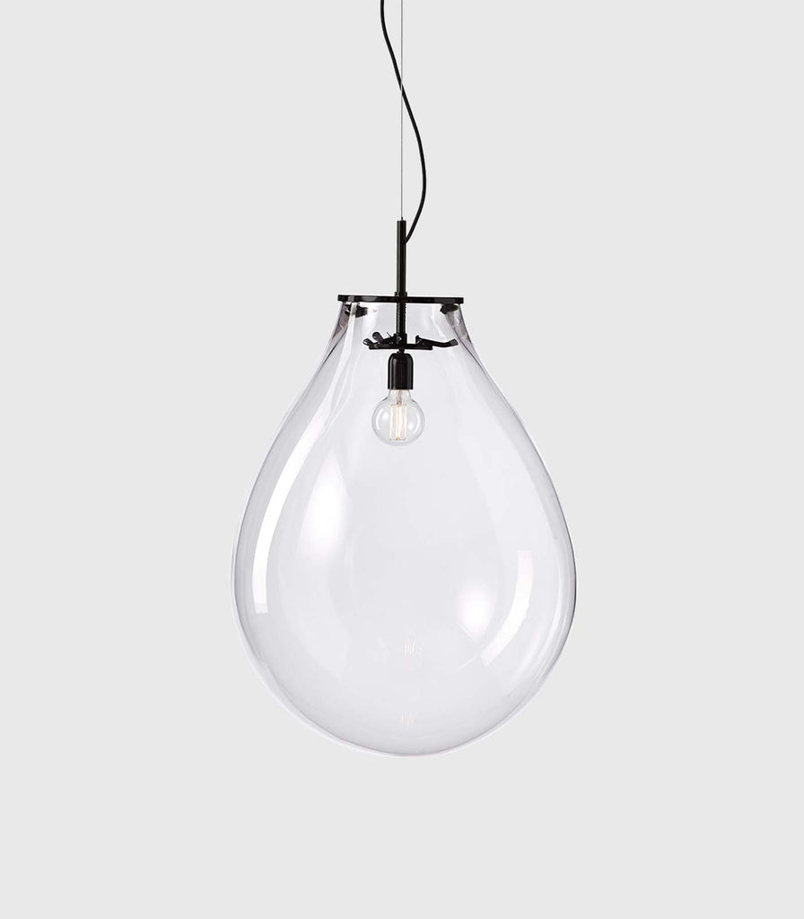 Bomma Tim Black Pendant Light in Large/ Clear