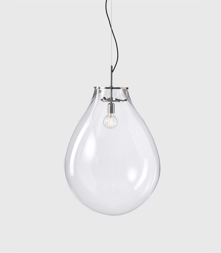 Bomma Tim Silver Pendant Light in Clear/ Large