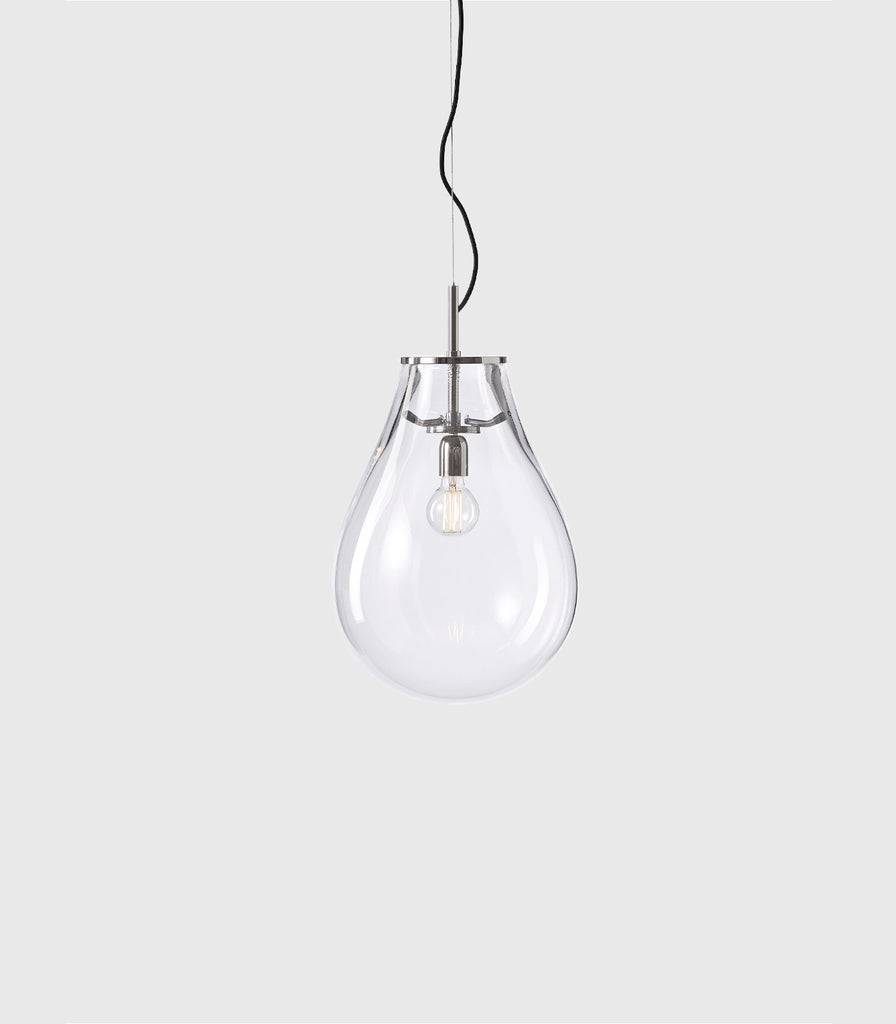 Bomma Tim Silver Pendant Light in Clear/ Small