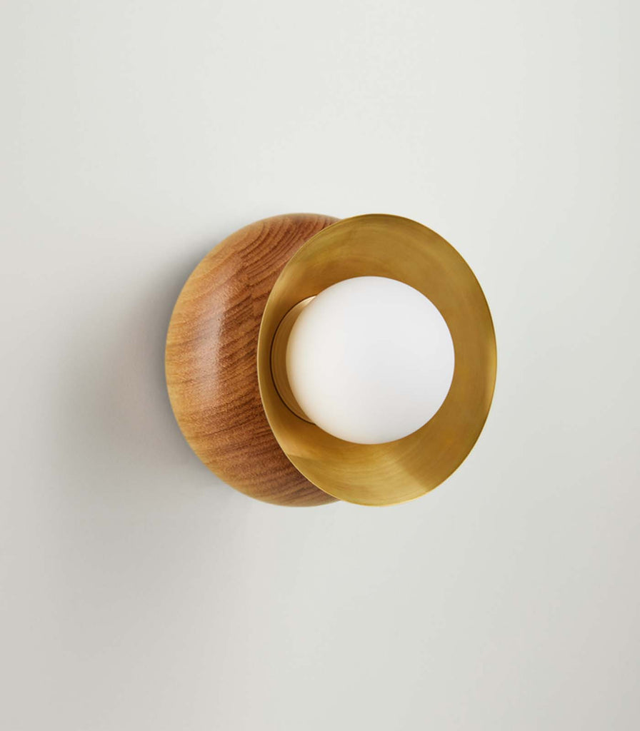 Fluxwood Sibling Wall Light in Victorian Ash /Brushed Brass
