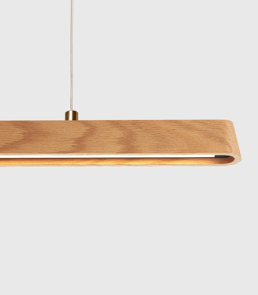 Fluxwood Tenn Linear Pendant Light in 90cm/White Oak