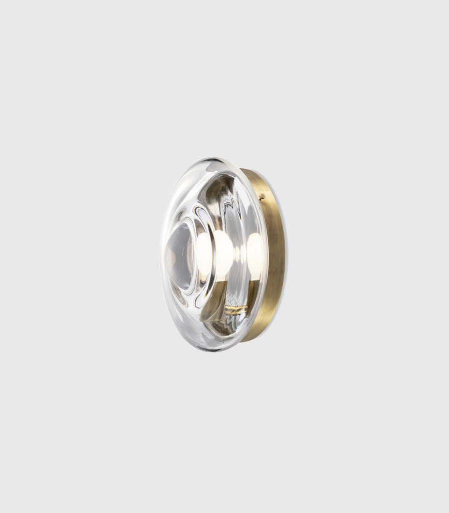 Bomma Orbital Wall/Ceiling Light in Moon Clear/ Patina Gold