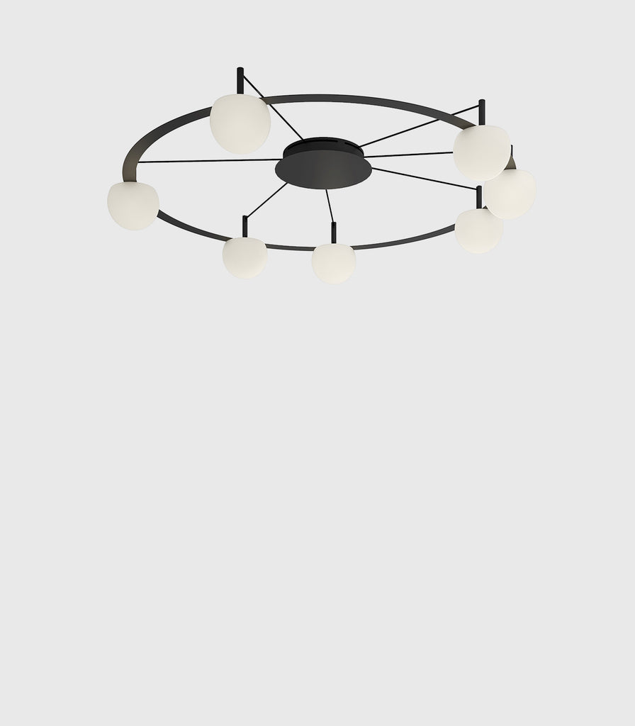 Estiluz Circ Semi-Flush 7lt Ceiling Light in Black