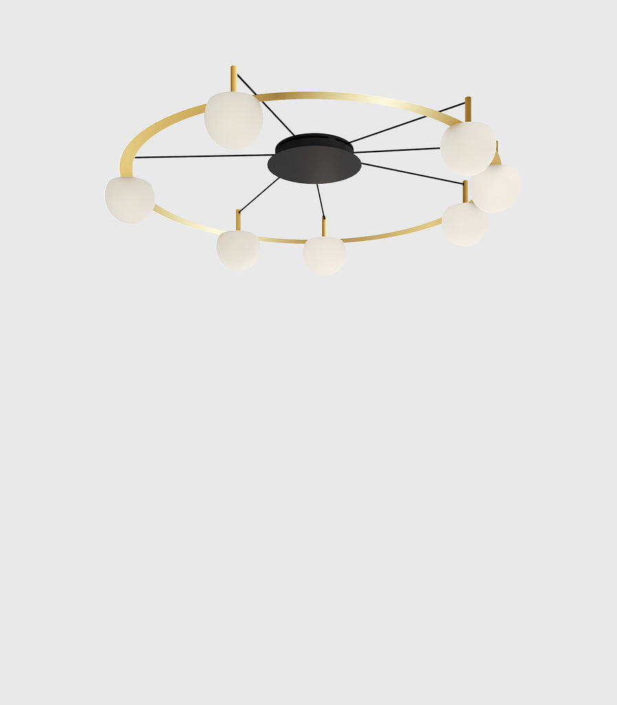 Estiluz Circ Semi-Flush 7lt Ceiling Light in Satin Gold