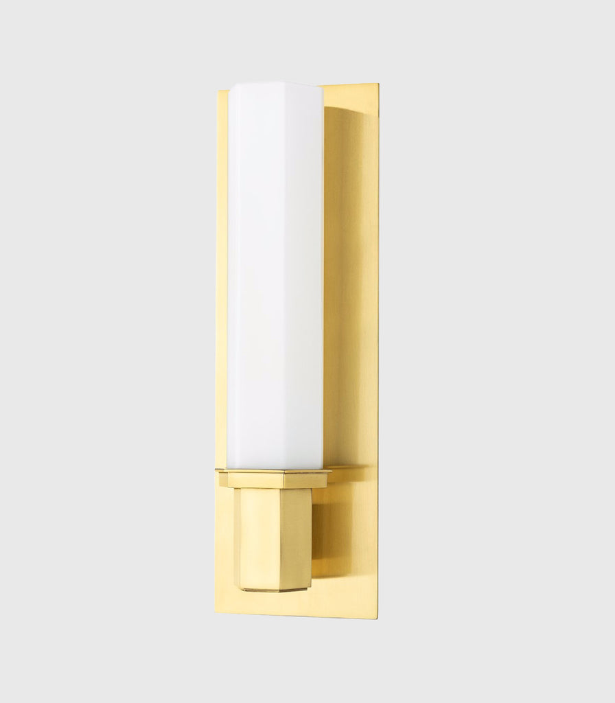 Hudson Valley Walton Wall Light in Aged Brass/White