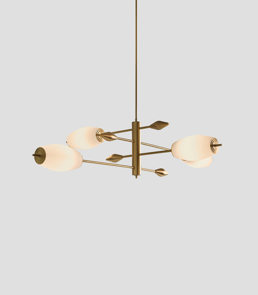 J. Adams & Co. Supernova 4lt Pendant Light in Antique Brass