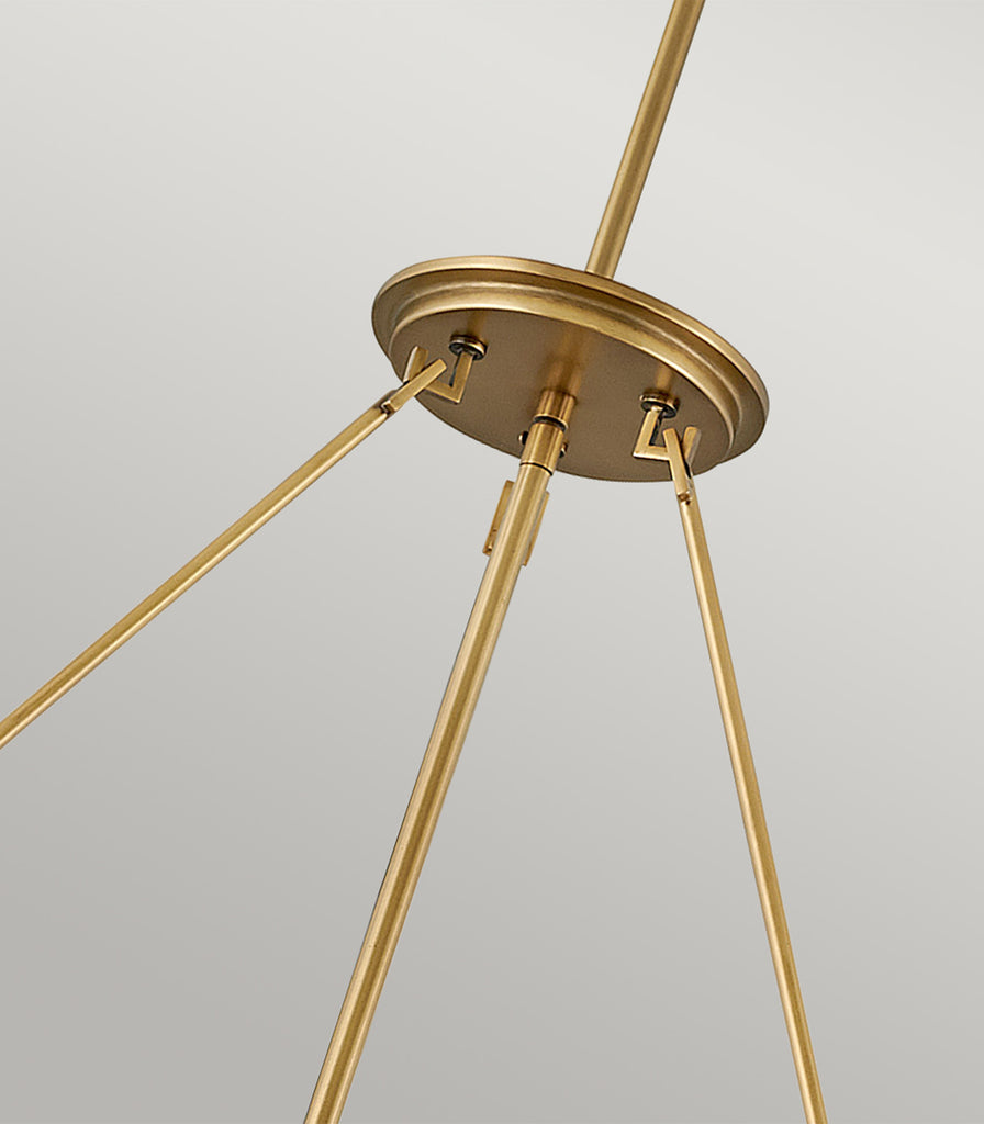 Elstead Echelon 8lt Pendant Light in Heritage Brass closeup