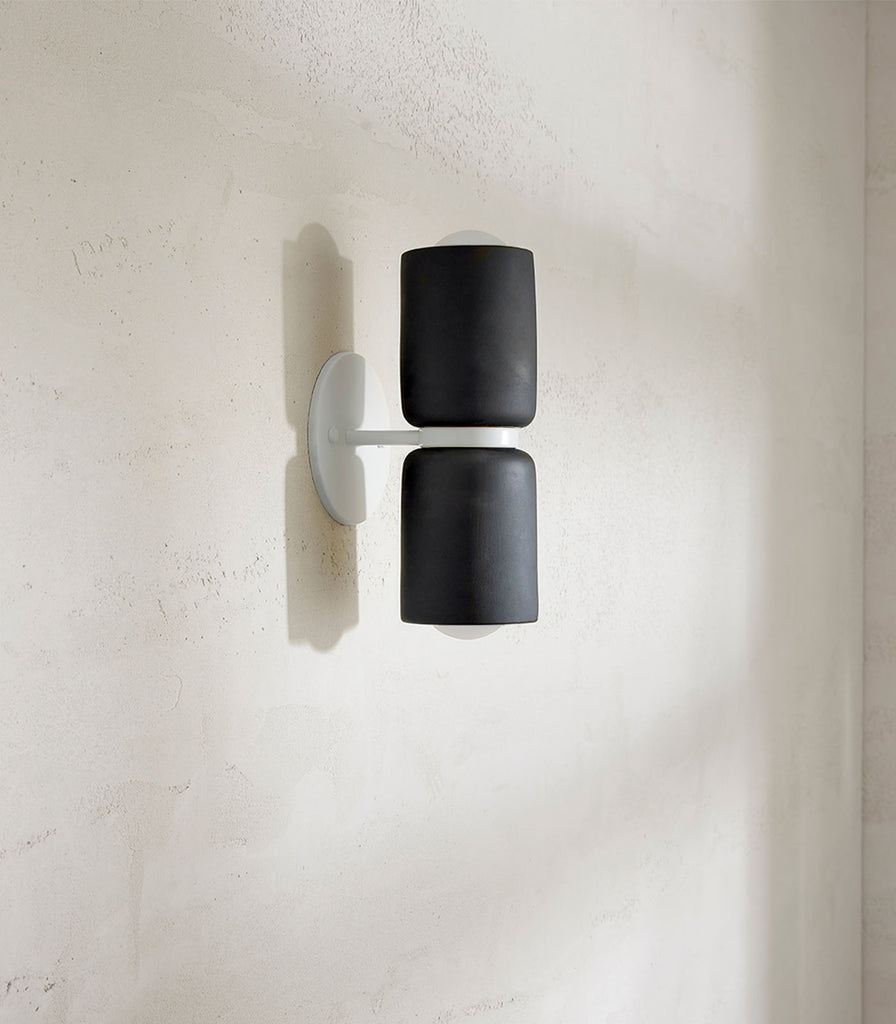 Marz Designs Terra Cylinder 2lt Wall Light in Slate/White Satin