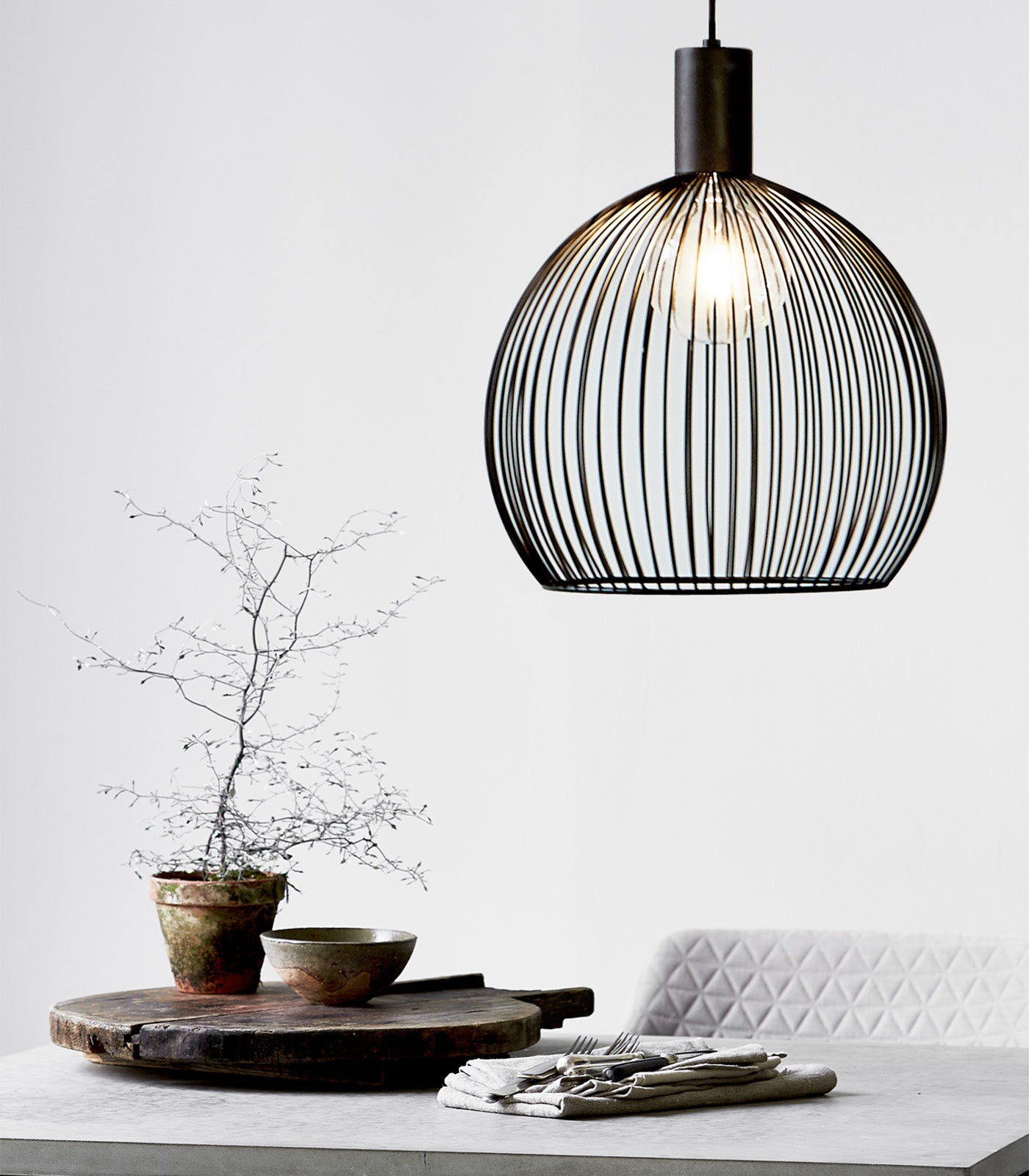 Grey metal on sale pendant light