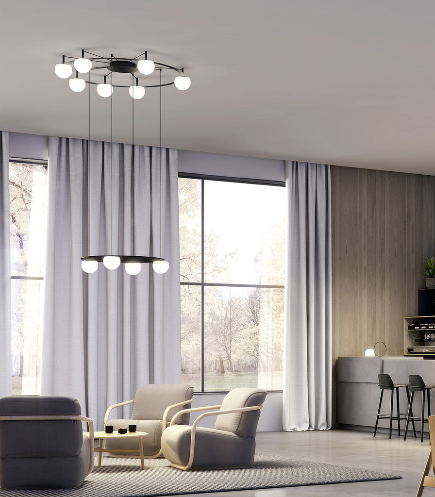 Estiluz Circ 7lt Pendant Light featured within interior space