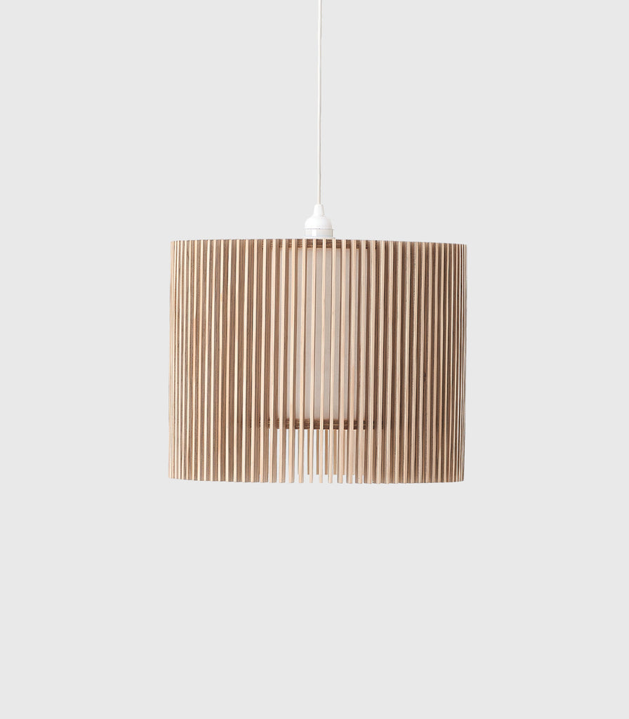 Maker Design Studio iO drum pendant light in plywood