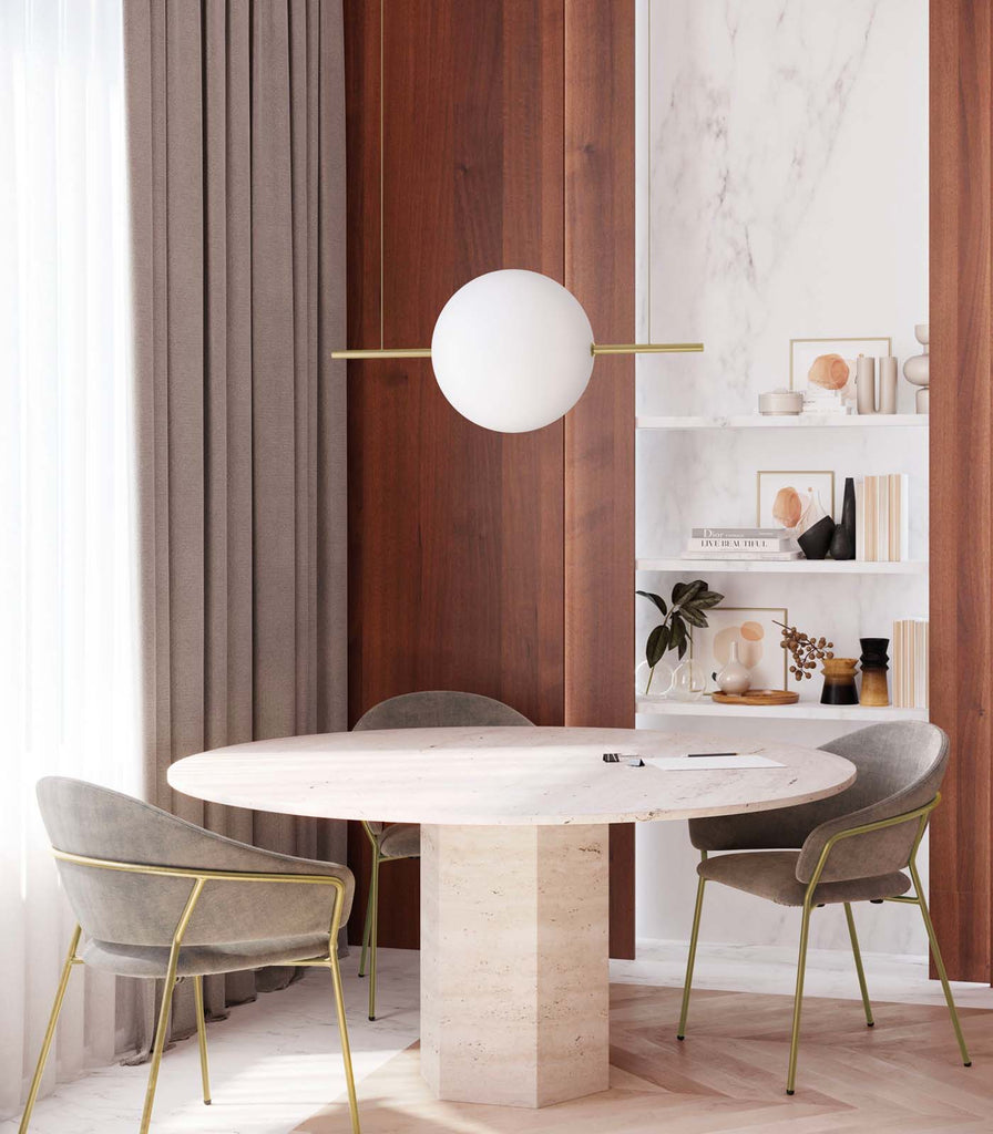 Il Fanale Alma 1lt Pendant Light hanging over dining table