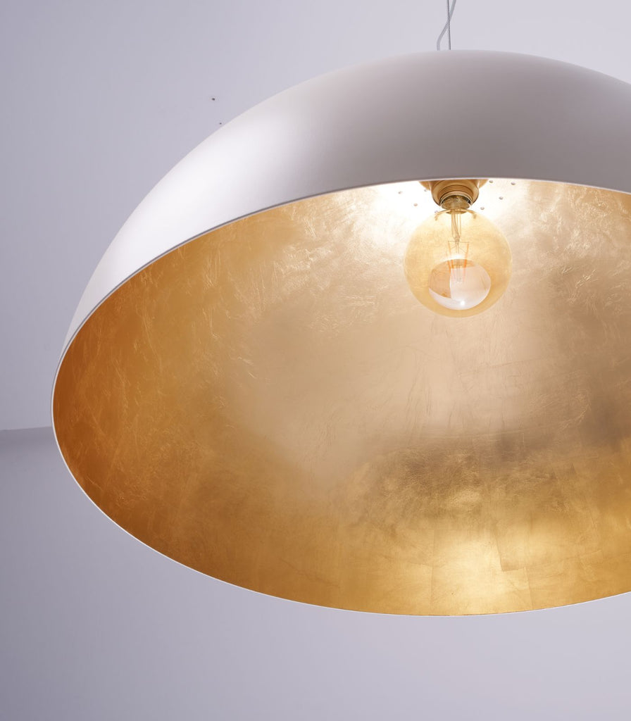 Amedeo Pendant Light by Zava white finish with gold leaf interior