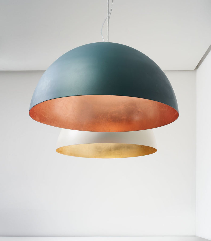 Amedeo Pendant Light by Zava ocean blue and white finish
