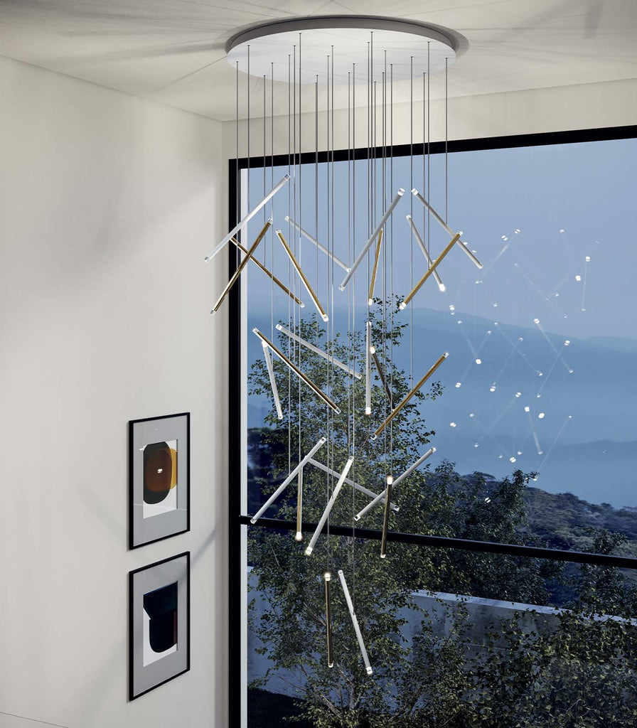 Lodes A-Tube Nano Duo Pendant Light featured within a interior space