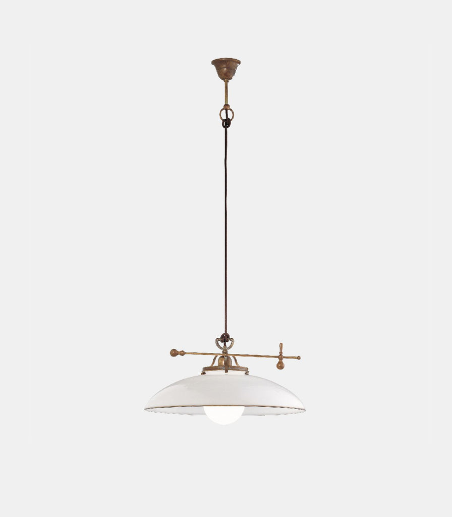 Il Fanale Country Curve Balance Pendant Light in Glass/Brass