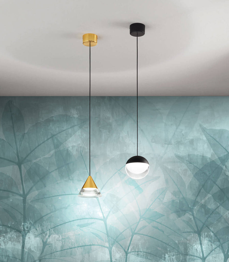 Linea Light Rossini Verdi Pendant Light featured within interior space
