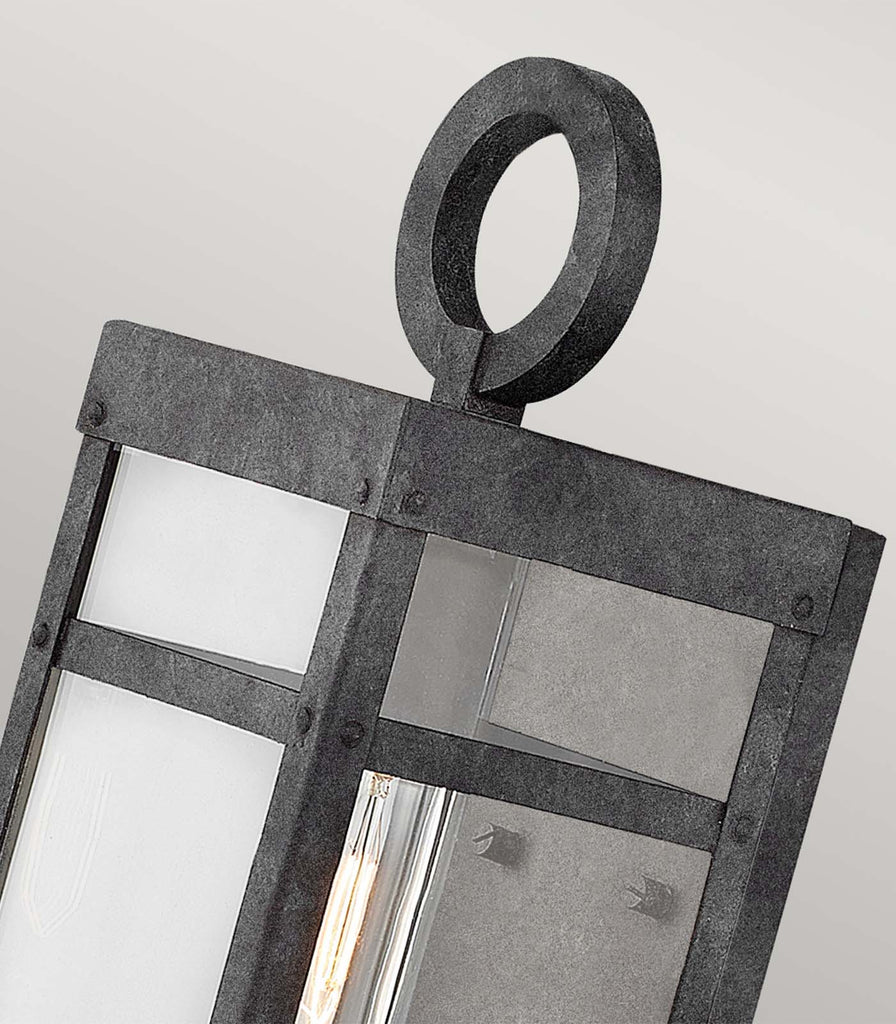 Elstead Porter Flush Wall Light in Aged Zinc close up