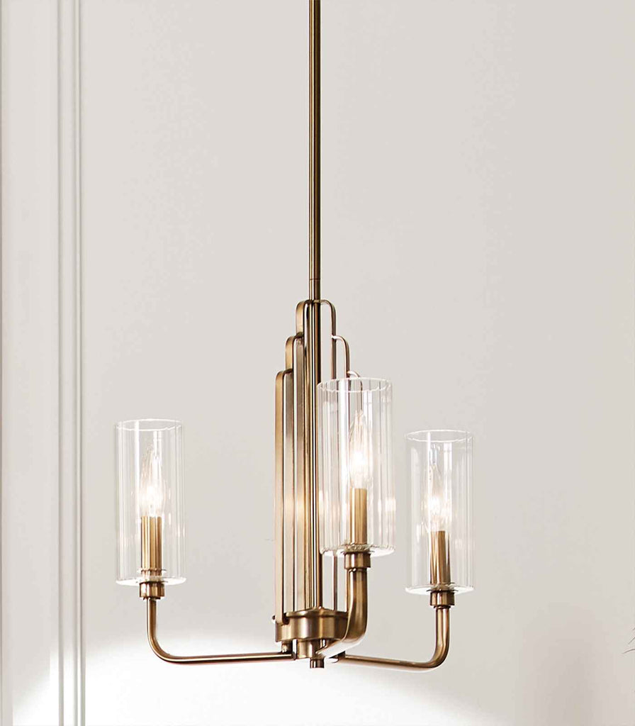 Elstead Kimrose 3lt Chandelier in Brushed Brass featured within interior space