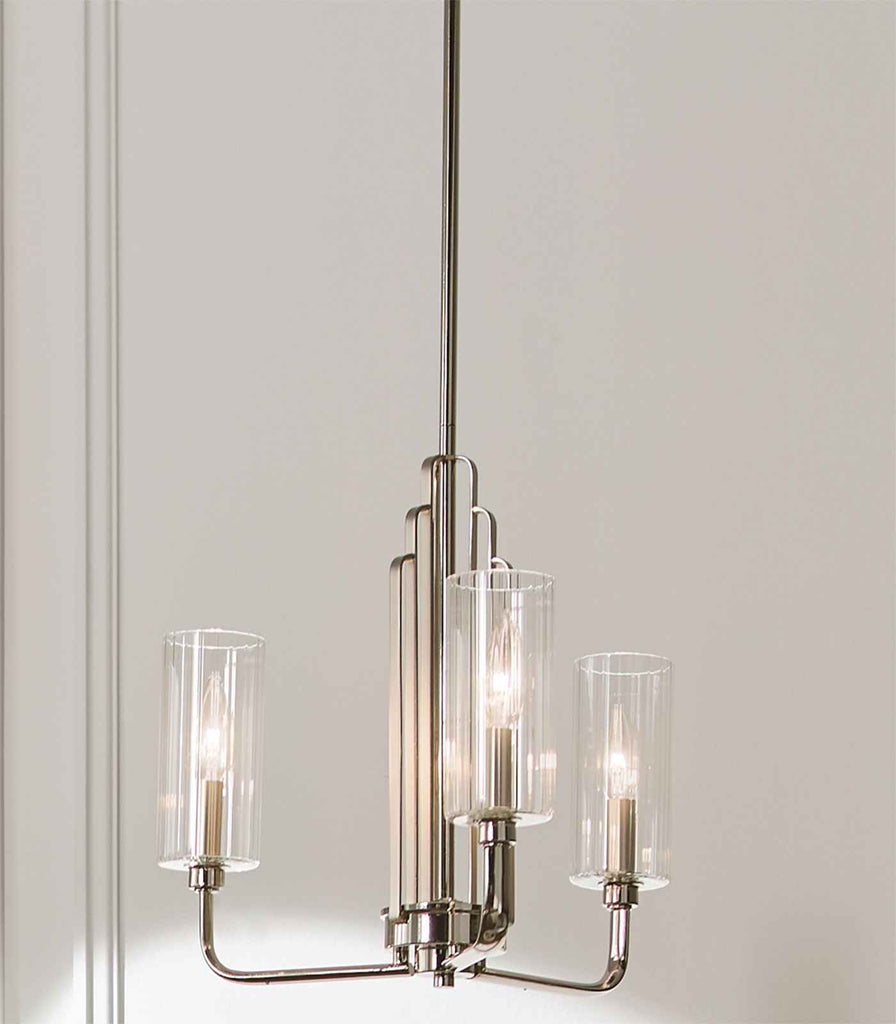 Elstead Kimrose 3lt Chandelier in Polished Nickel featured within interior space