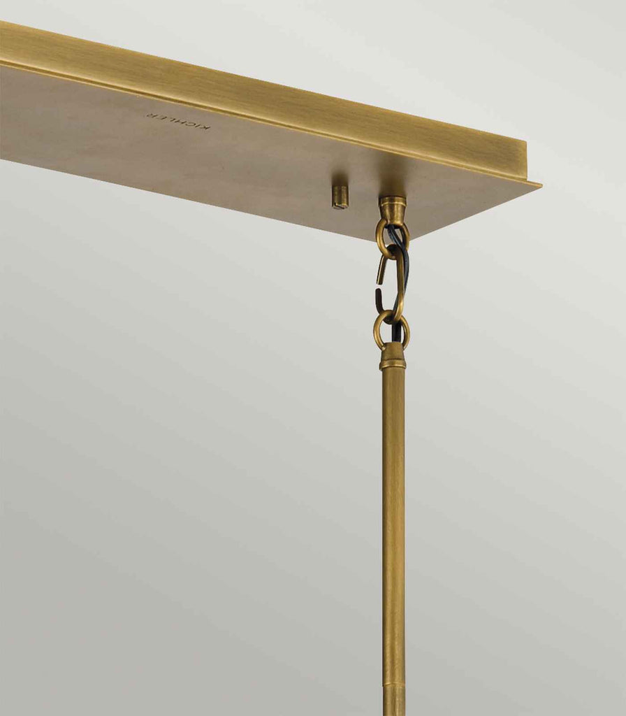 Elstead Linara 5lt Linear Chandelier in Black/Natural Brass closeup