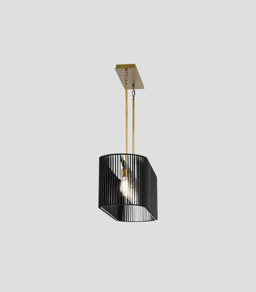 Elstead Linara 5lt Linear Chandelier in Black/Natural Brass