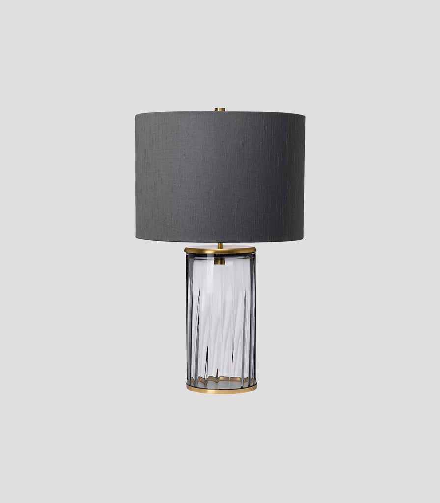 Elstead Reno Table Lamp in Smoke/Whale Grey/Aged Brass