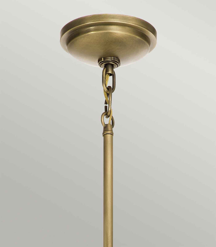 Elstead Tollis Mini Pendant Light in Natural Brass/White closeup