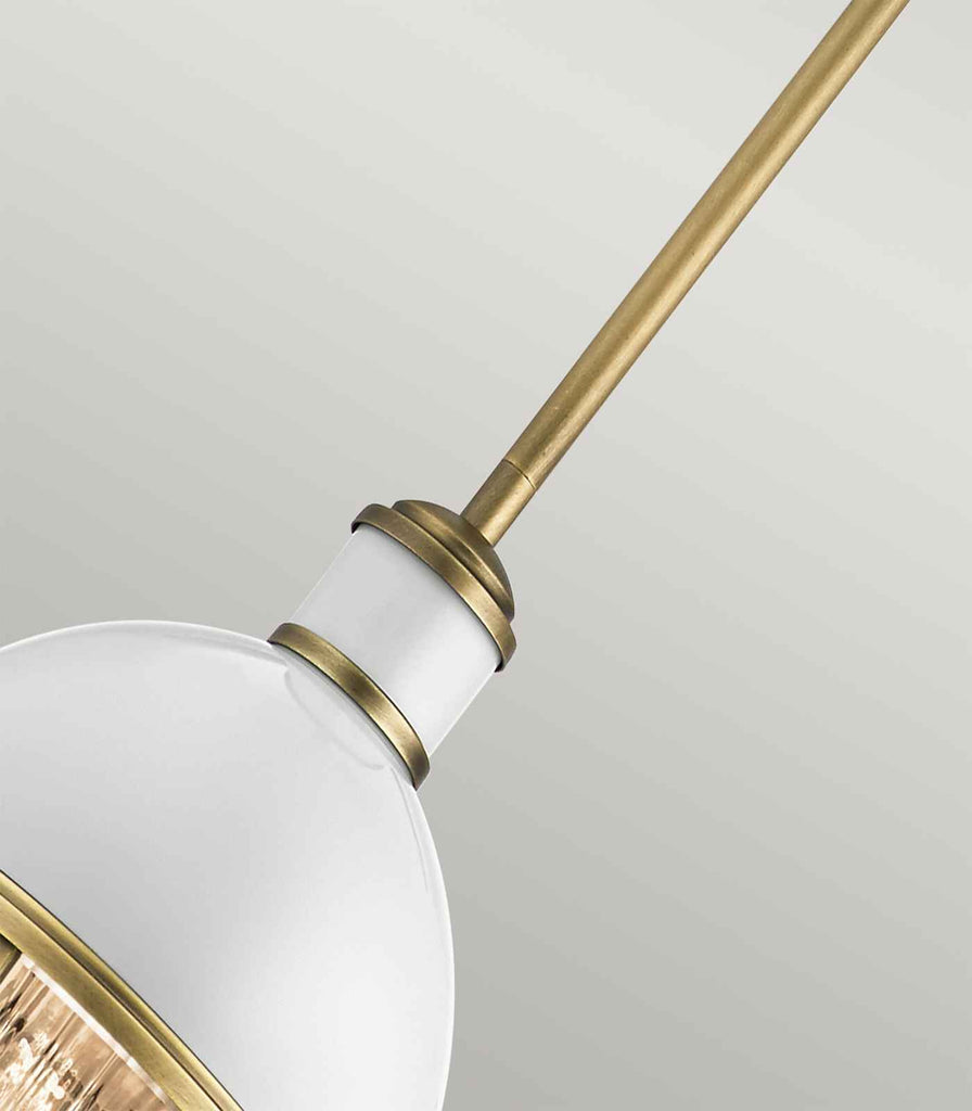 Elstead Tollis Mini Pendant Light in Natural Brass/White closeup