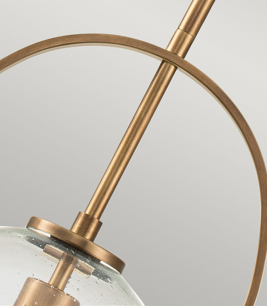 Elstead Somerset Pendant Light in Heritage Brass/Clear seeded  closeup