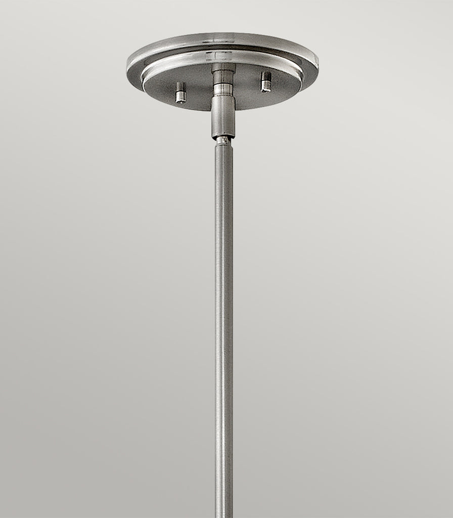Elstead Somerset Pendant Light in Brushed Nickel/Clear seeded close up