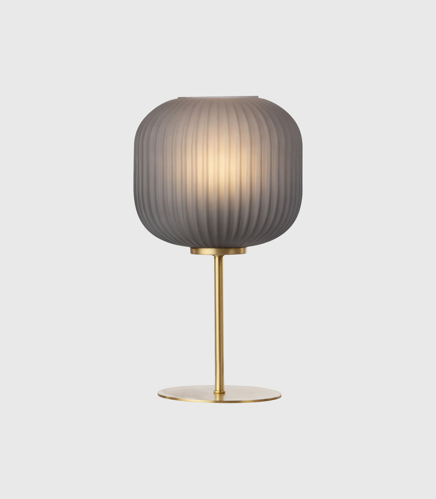 Mayfield Leone Table Lamp in Satin Brass/ Grey