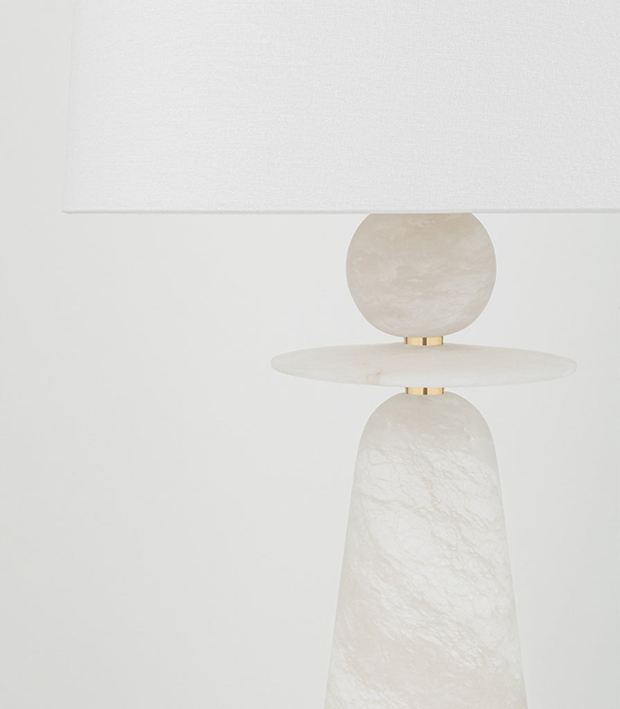 Hudson Valley Montgomery Table Lamp in Linen/Alabaster/Metal close up