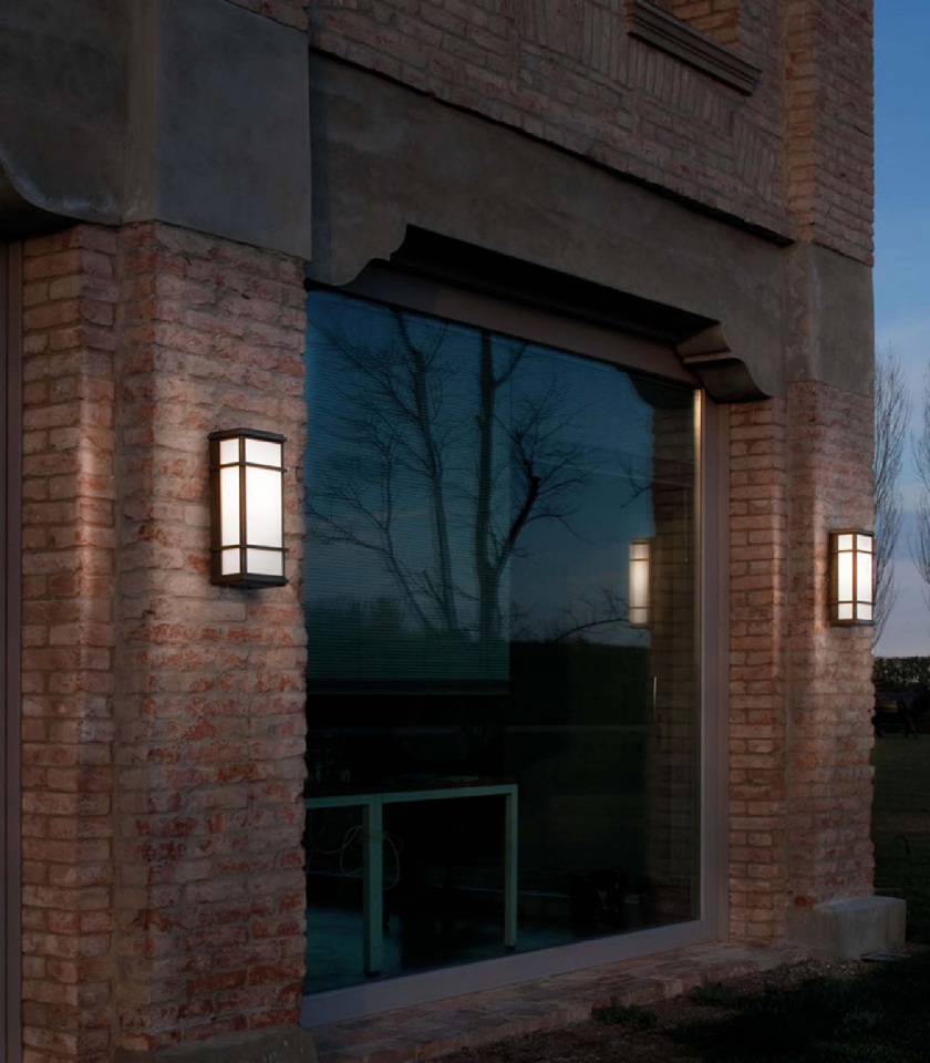 Il Fanale Quadro Large Wall Light featured within a outdoor space