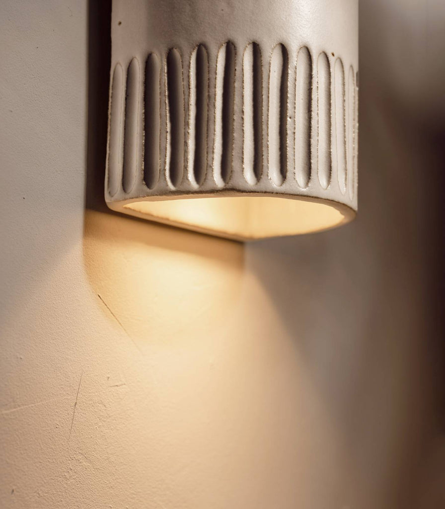 We Ponder Day Short Wall Light in Eggshell White close up